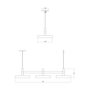 Systema Staccato 3-Light Linear Pendant with Pan Shades