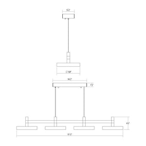 Systema Staccato 4-Light Linear Pendant with Pan Shades