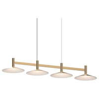 Systema Staccato 4-Light Linear Pendant with Shallow Cone Shades