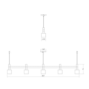 Systema Staccato 5-Light Linear Pendant with Drum Shades