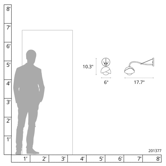 Brooklyn 1-Light Double Shade Long-Arm Sconce