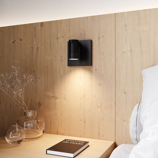 Suspenders Standard Single Sconce with Bar-Mounted Single Cylinder with Snoot Flood Lens