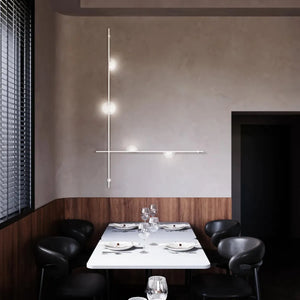 Suspenders 2-Bar Wall Mount with Mezzaluna Luminaires