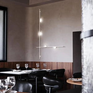 Suspenders 2-Bar Wall Mount with Mezzaluna Luminaires