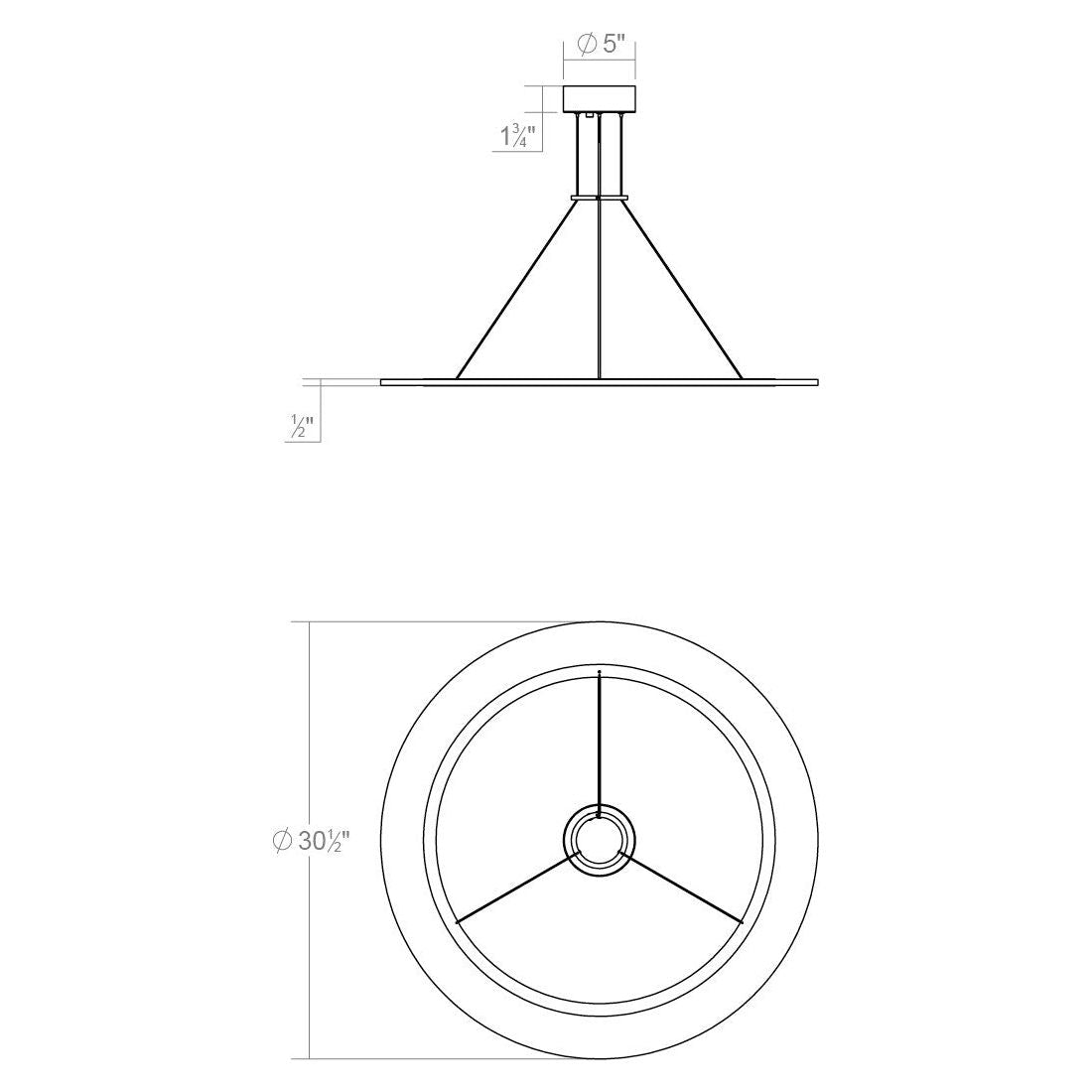 Arctic Rings 30" Single LED Ring Pendant