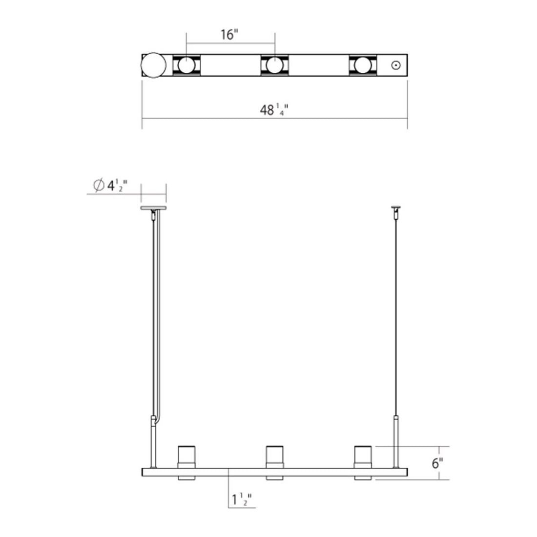 Intervals 4' Linear LED Pendant