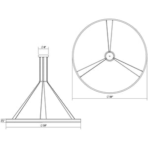 Double Corona 60" LED Ring Pendant