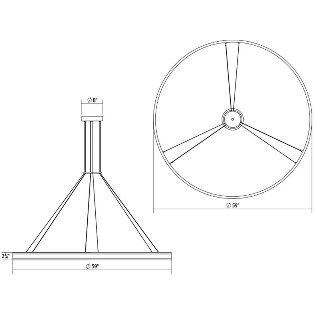 Double Corona 60" LED Ring Pendant (with 20' Cords)