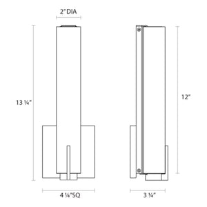 Tubo Slim LED 12" LED Sconce with Spine Trim