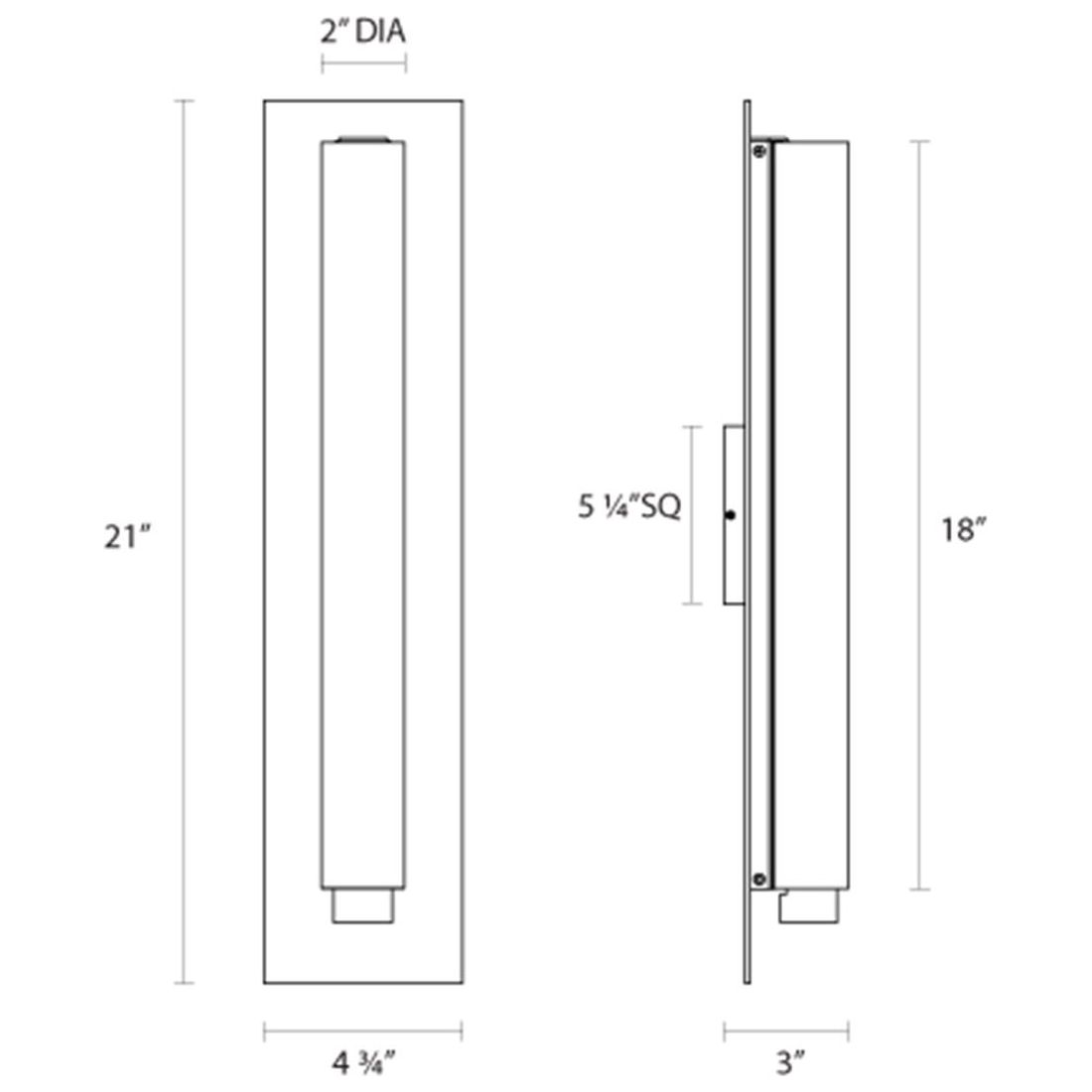 Tubo Slim LED 18" LED Panel Sconce with Drum Trim