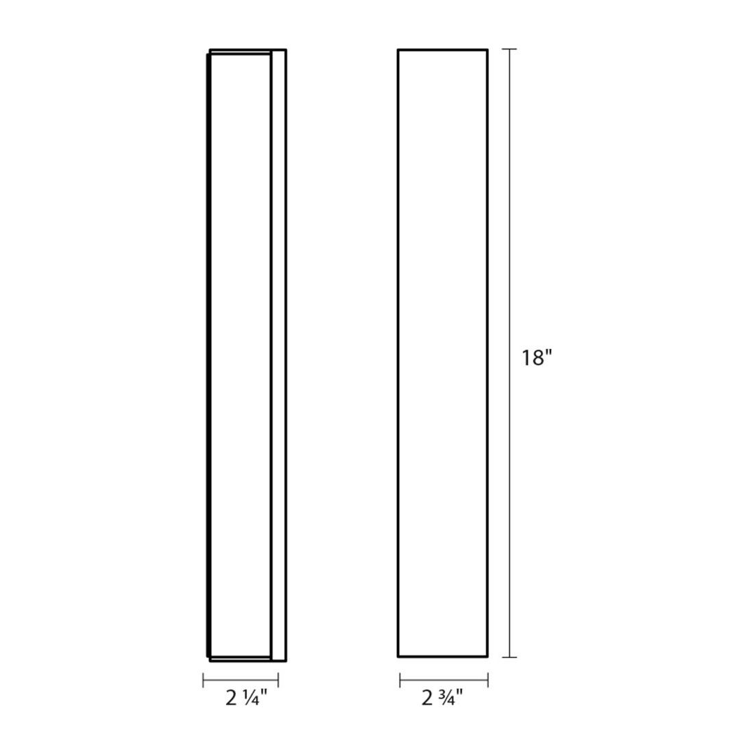 Solid Glass Bar 18" LED Bath Bar