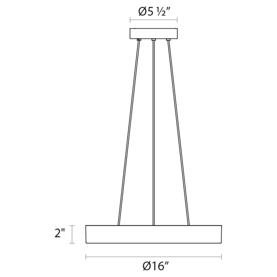 Pi 16" LED Pendant (with 20' Cord)