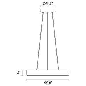 Pi 16" LED Pendant (with 20' Cord)