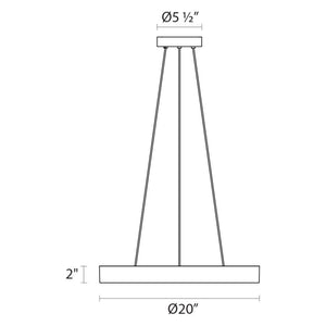 Pi 20" LED Pendant (with 20' Cord)