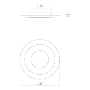 Offset 20" Round LED Surface Mount