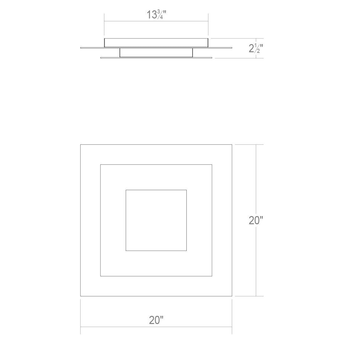 Offset 20" Square LED Surface Mount