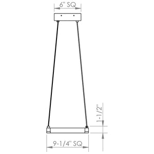 Stix 9" Square LED Pendant (with 20' Cord)