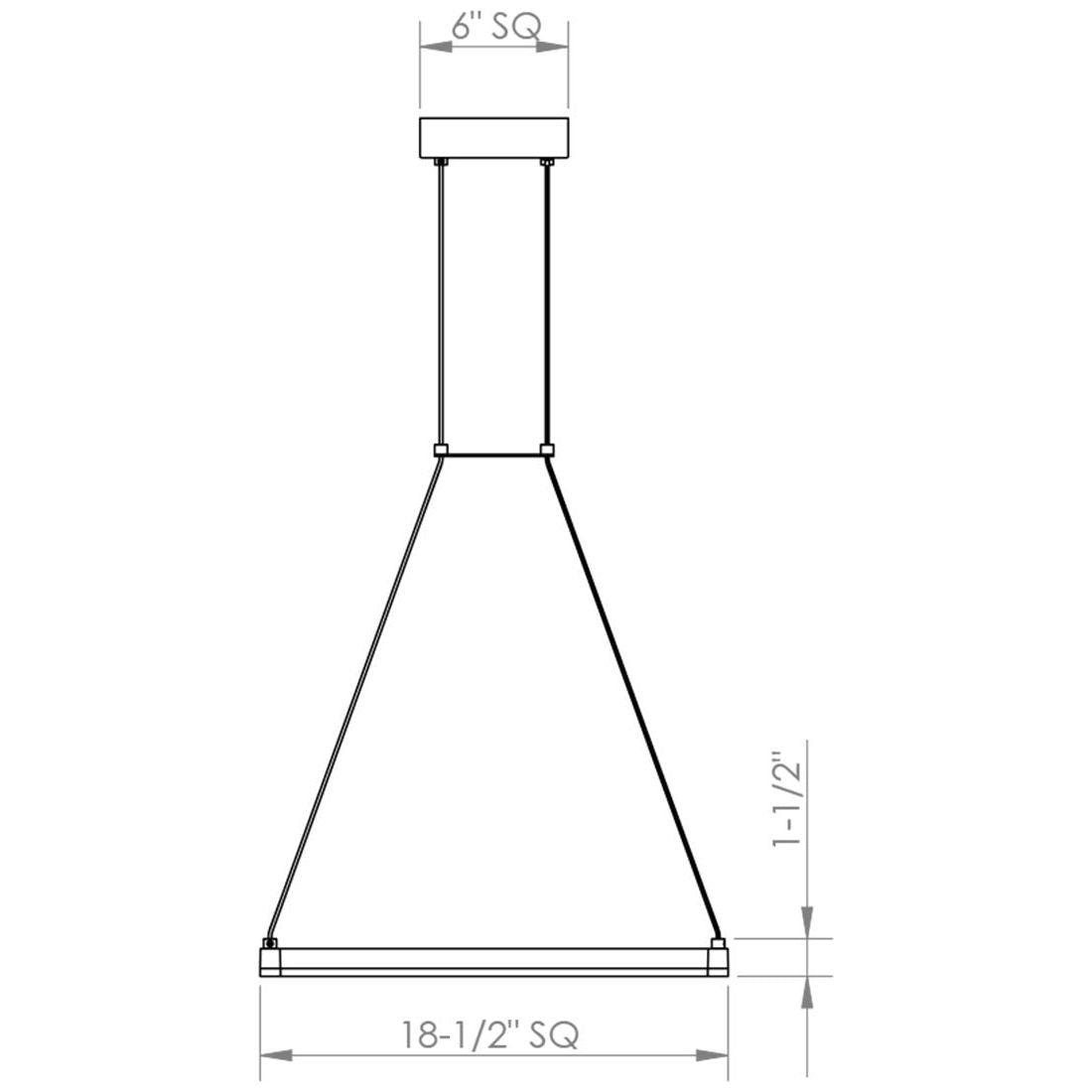 Stix 19" Square LED Pendant (with 20' Cord)