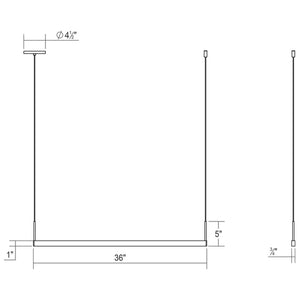 Thin-Line 3' One-Sided LED Pendant (with 20' Cords)