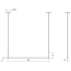 Thin-Line 3' Two-Sided LED Pendant (with 20' Cords)