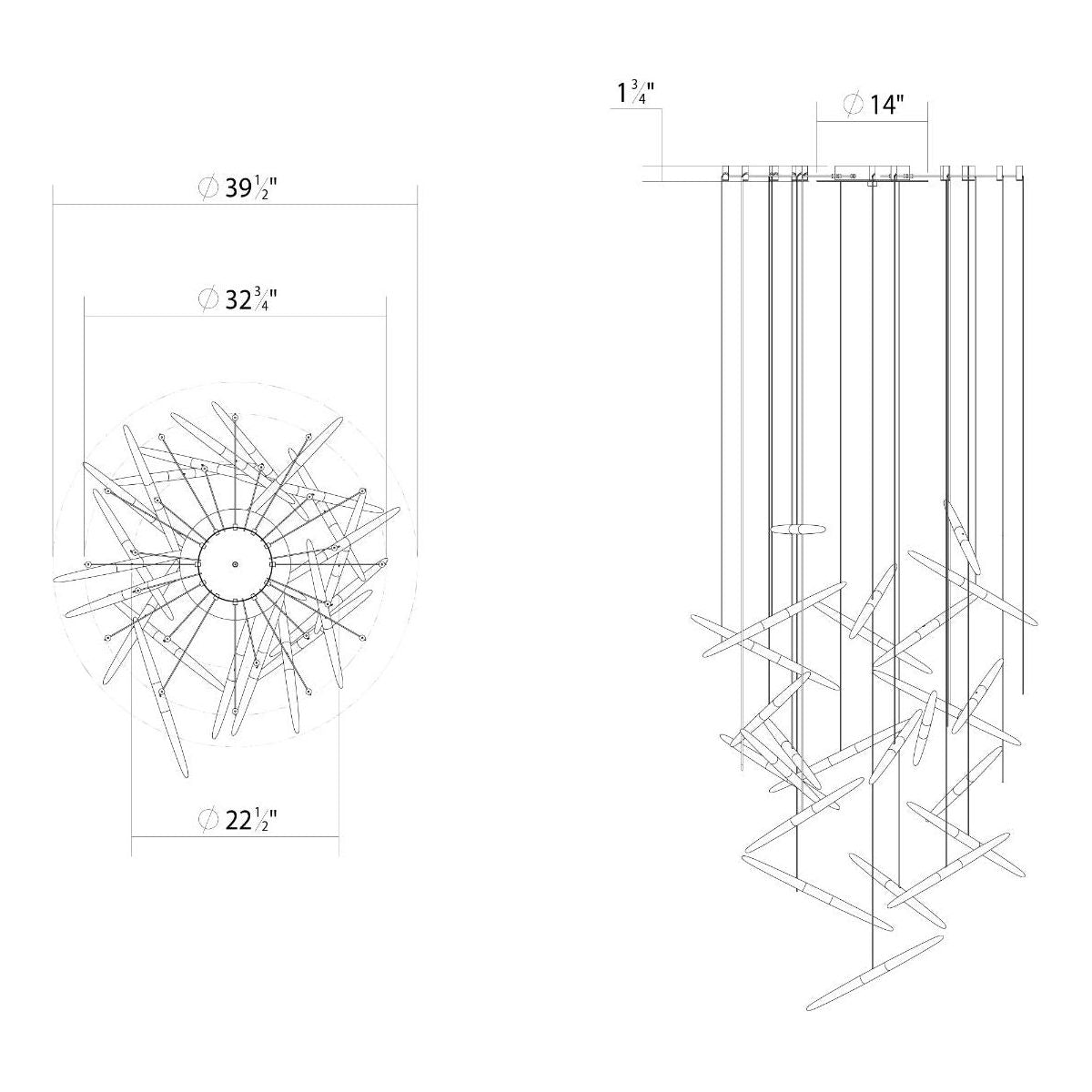 Ballet 24-Light Swag LED Pendant (with 20' Cords)