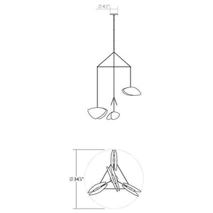 Papillons 4-Light LED Chandelier