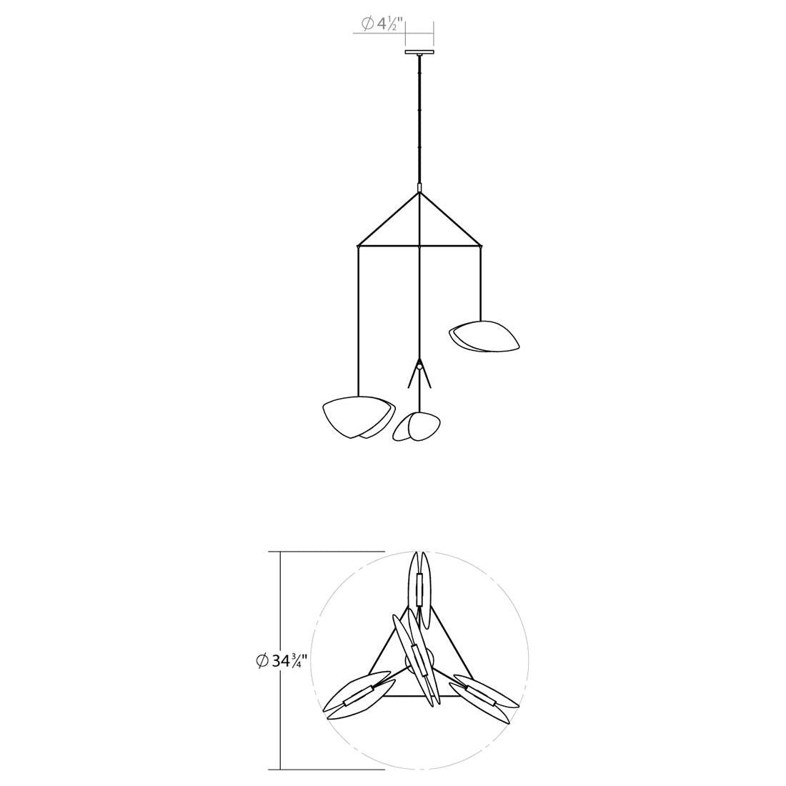 Papillons 4-Light LED Chandelier