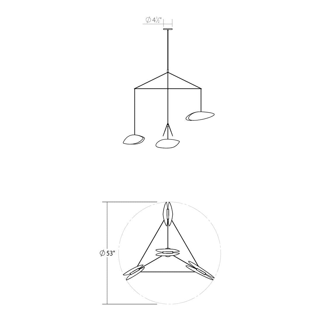 Papillons 4-Light Large LED Chandelier