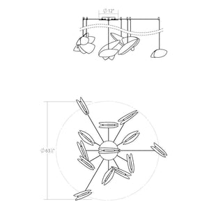 Papillons 13-Light Swag LED Chandelier