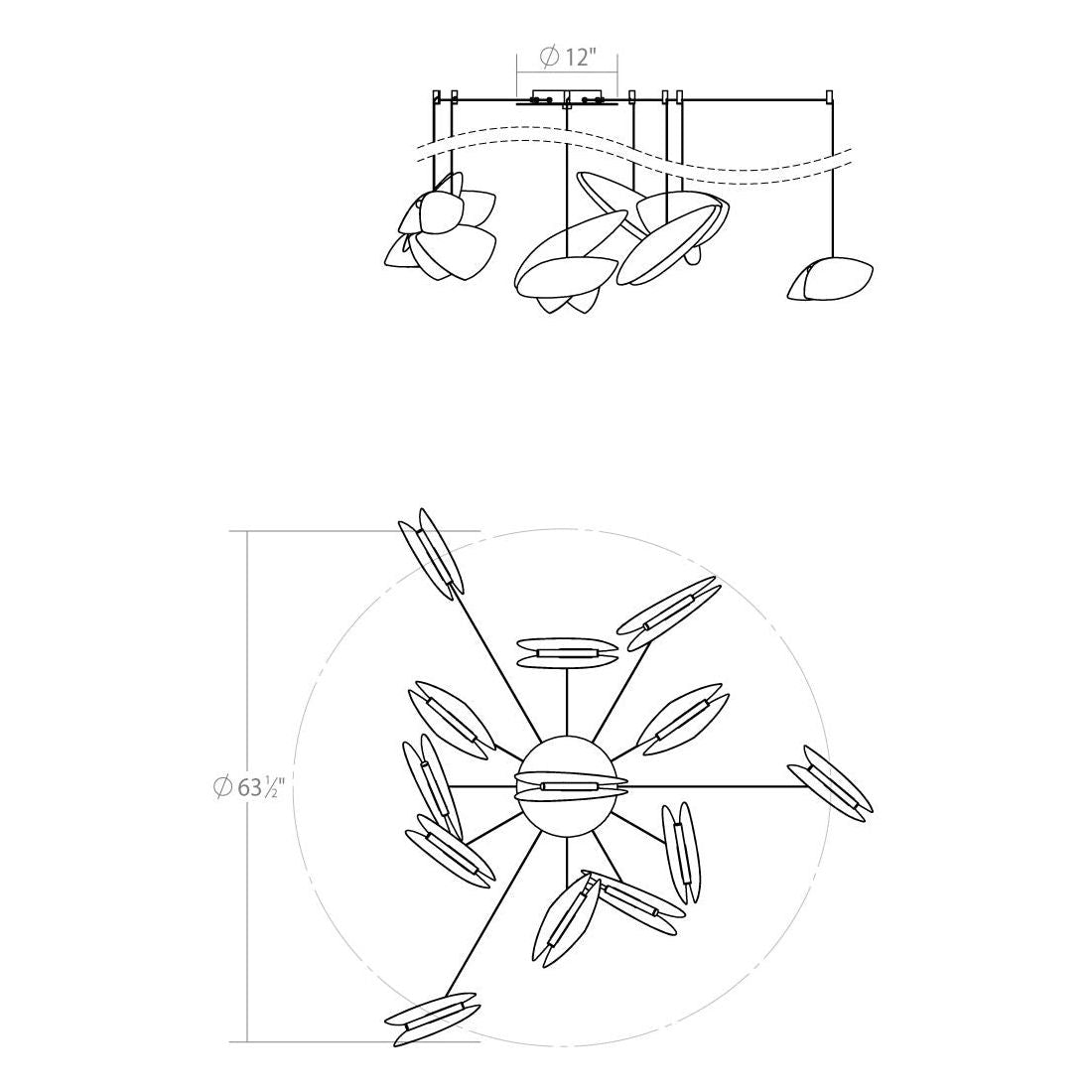 Papillons 13-Light Swag LED Chandelier