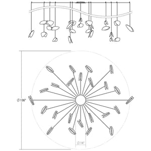 Papillons 24-Light Swag LED Chandelier