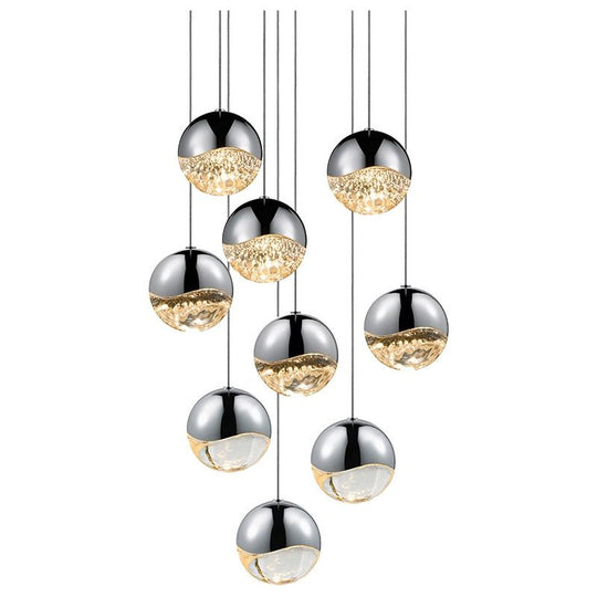 Grapes 9-Light Round Large LED Pendant