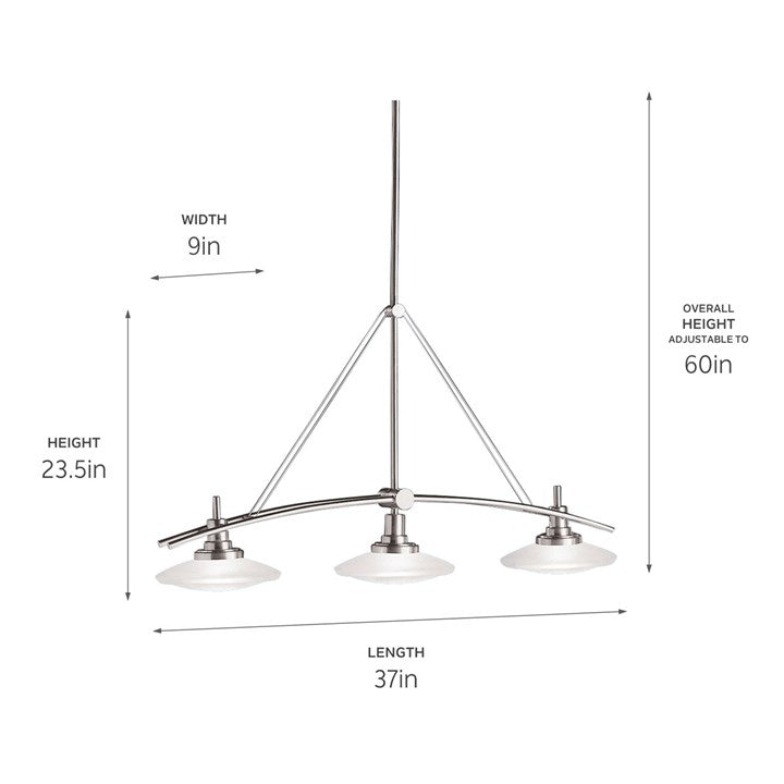 Structures 37" 3-Light Linear Chandelier
