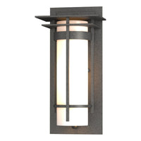Banded Small Outdoor Sconce with Top Plate