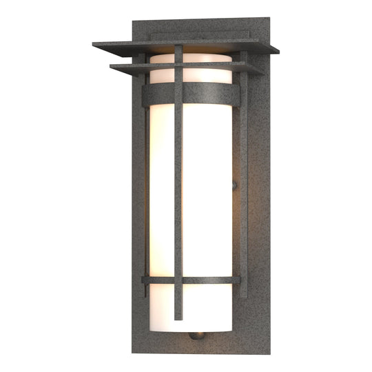 Banded Small Outdoor Sconce with Top Plate