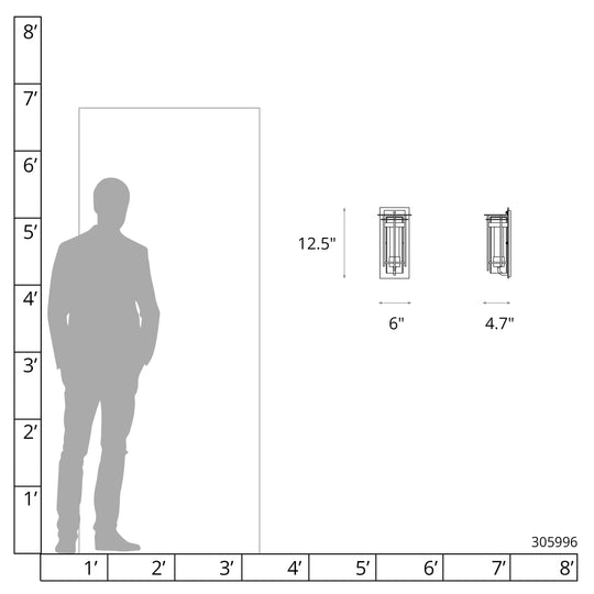 Torch Small Outdoor Sconce with Top Plate