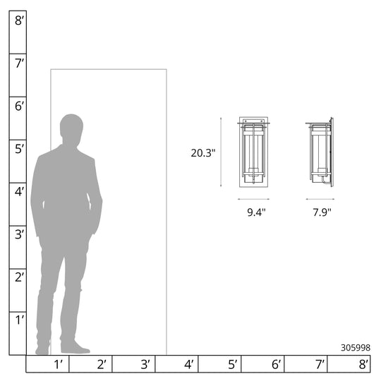 Torch Large Outdoor Sconce with Top Plate