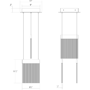 V Panels 3-Light Pendant