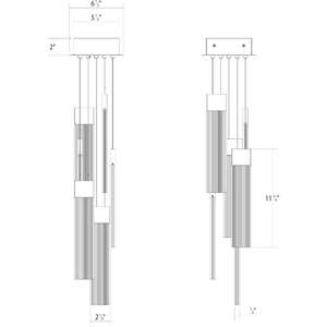 V Panels 6-Light Thin Pendant