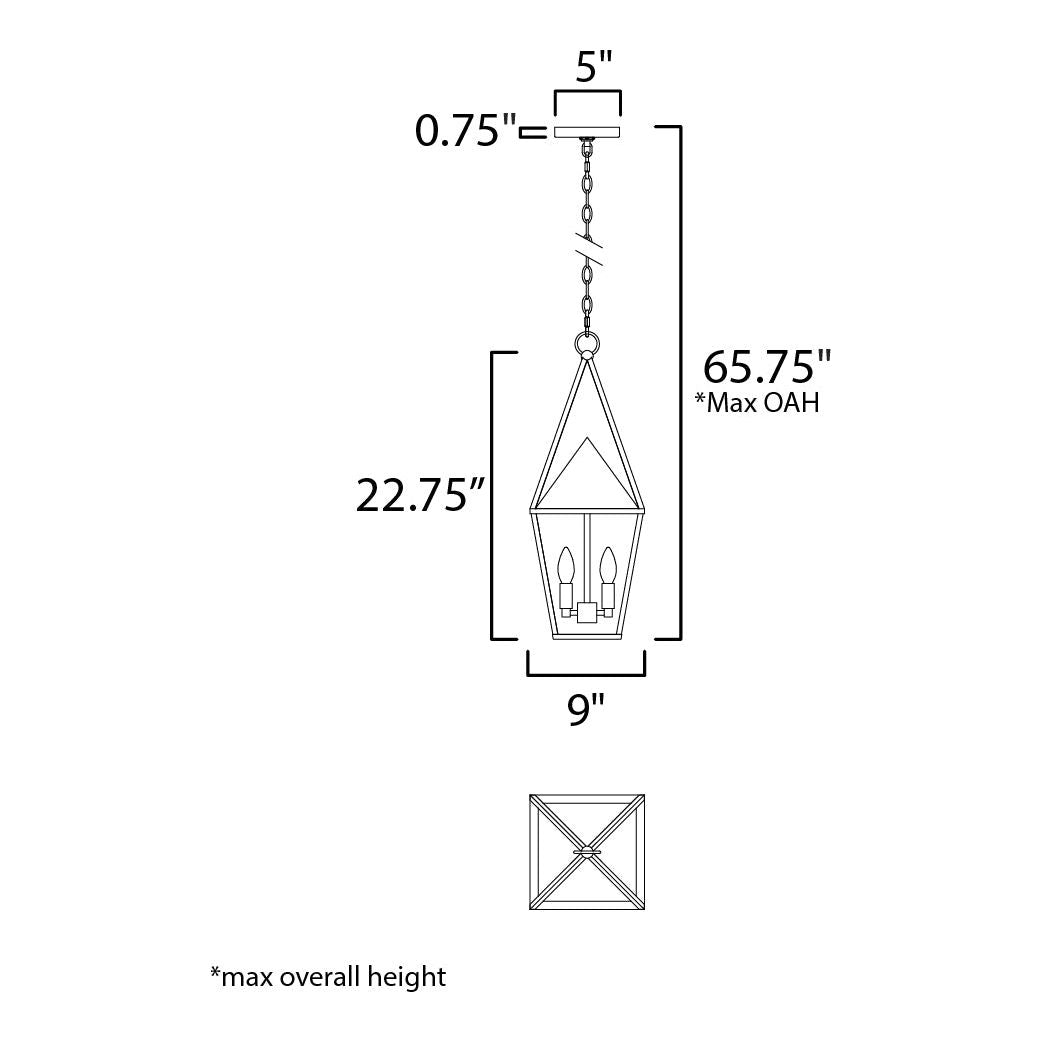 Bavaria 2-Light Large Outdoor Pendant