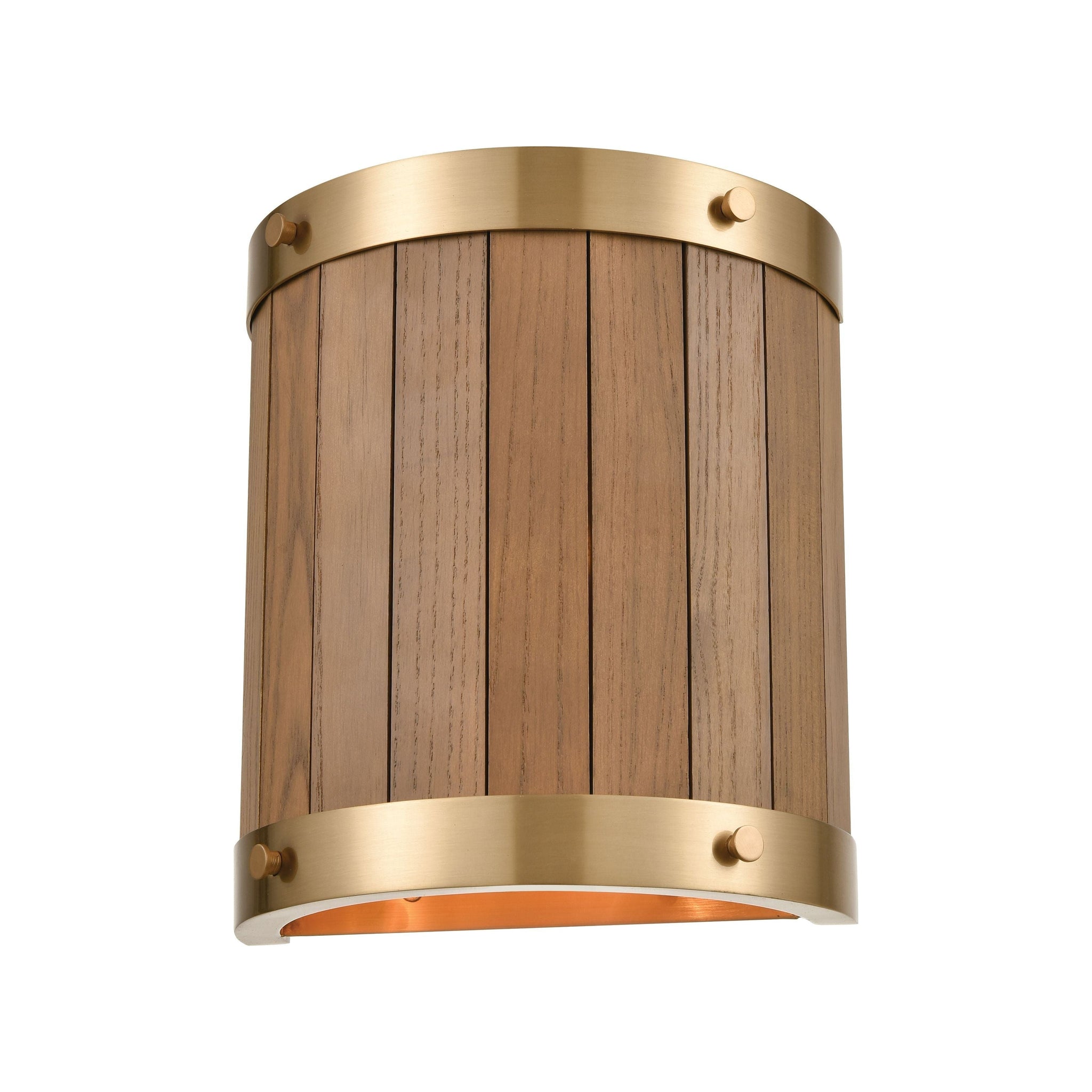 Wooden Barrel 10" High 2-Light Sconce