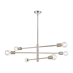 Module 34" Wide 6-Light Chandelier