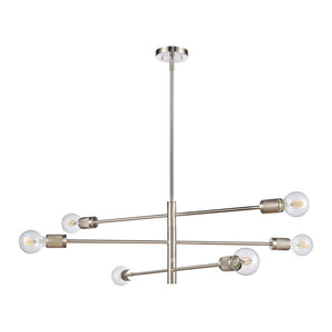 Module 34" Wide 6-Light Chandelier