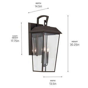 Mathus 30.25" 3-Light Outdoor Wall Light