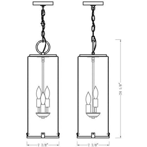 Sana 3-Light Outdoor Pendant