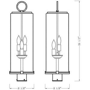 Sana 3-Light Outdoor Post Light