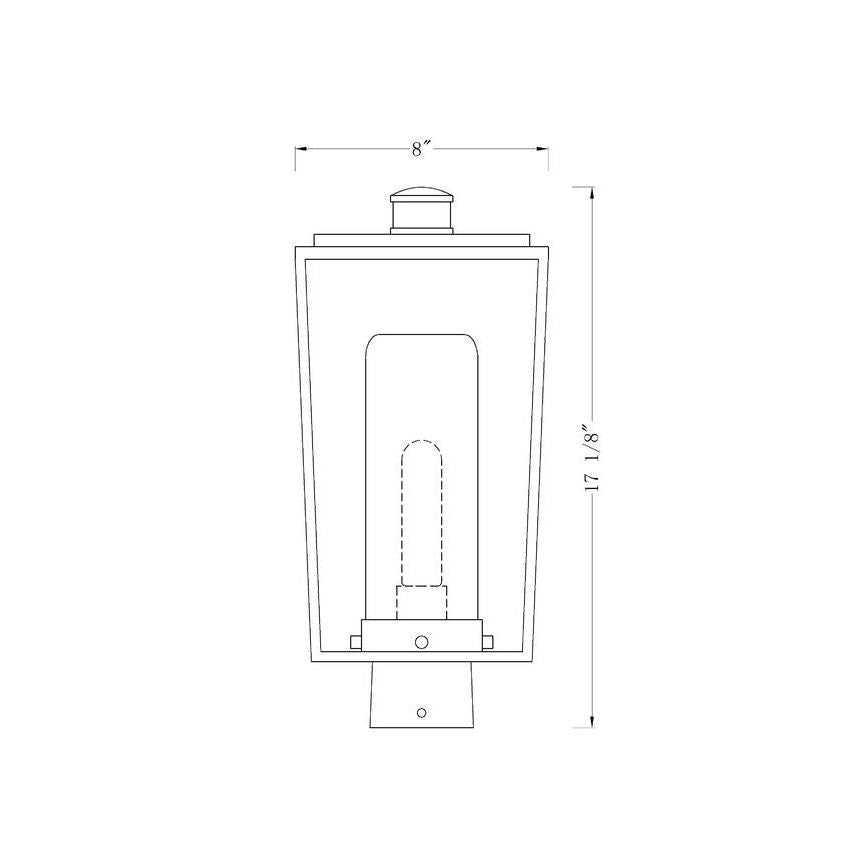 Sheridan 1-Light 17" Outdoor Post Mount Fixture