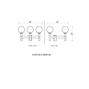 Laurent 3-Light 18" Outdoor Post Mount Fixture