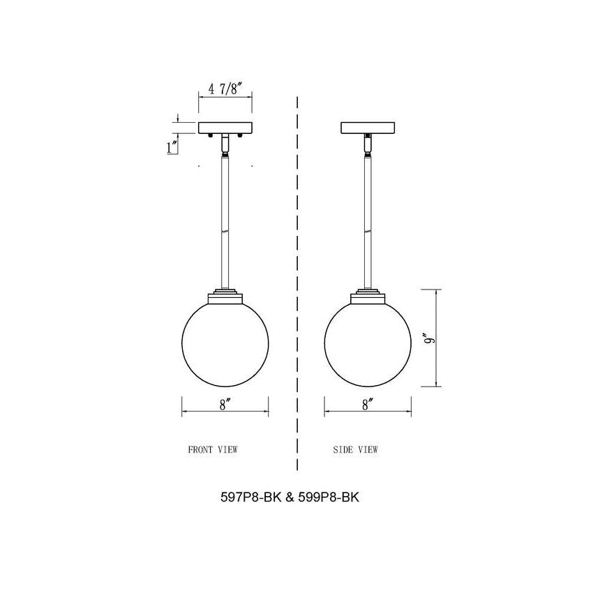 Laurent 1-Light 8" Outdoor Pendant