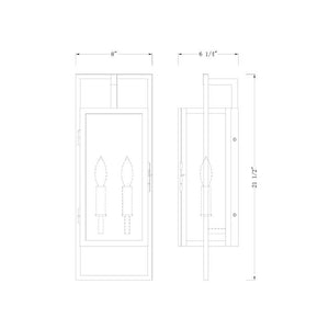 Lucian 2-Light 21.5" Outdoor Wall Light